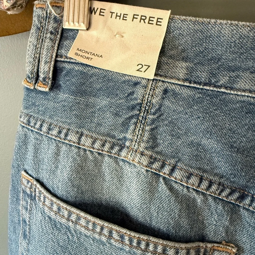 Free People Montana Blue Denim Long Shorts